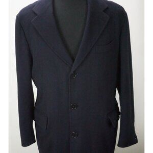 Borrelli Napoli Navy Blue 100% Cashmere Overcoat Jacket Sz 48 EU 38 US